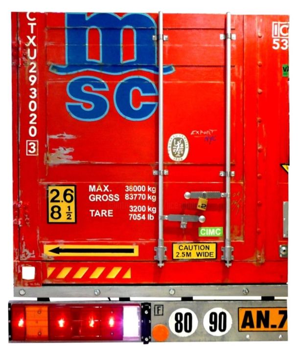 Sculpture intitulée "CONTAINER TRUCK" par Jerome Chauvin (JICE), Œuvre d'art originale, Acrylique