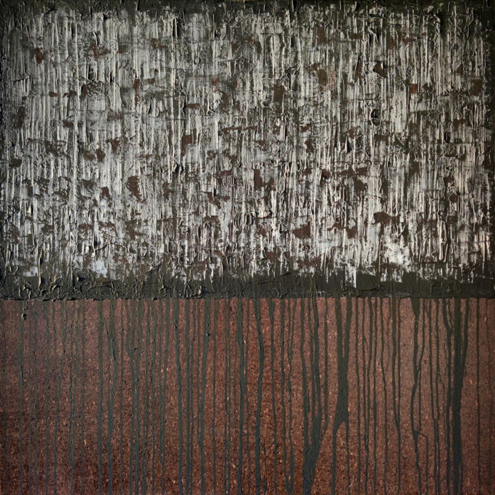 Painting titled "Black Silver No. 1" by Carla Sá Fernandes, Original Artwork, Acrylic Mounted on Wood Stretcher frame