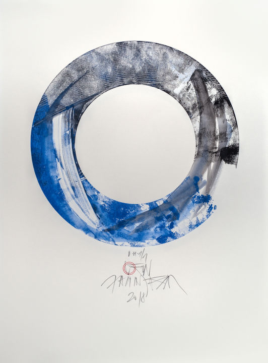 Printmaking titled "Enso III" by Leon Zakrajšek, Original Artwork, Monotype