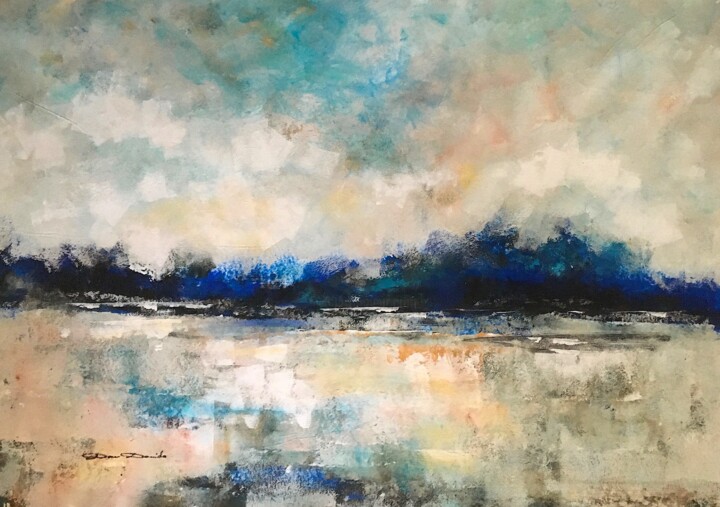 Painting titled "Imaginary horizon" by Dam Domido, Original Artwork, Acrylic