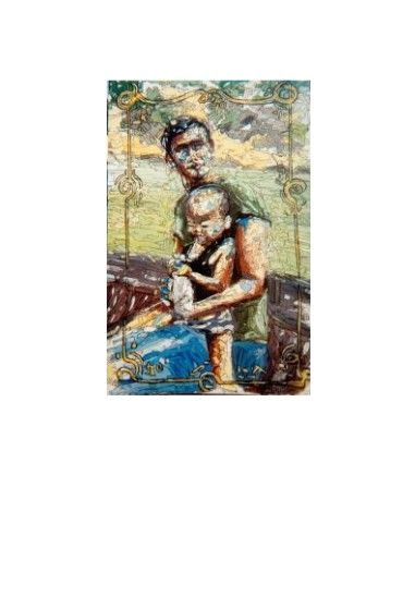Malerei mit dem Titel "Florent et Daya...à…" von Mile, Original-Kunstwerk