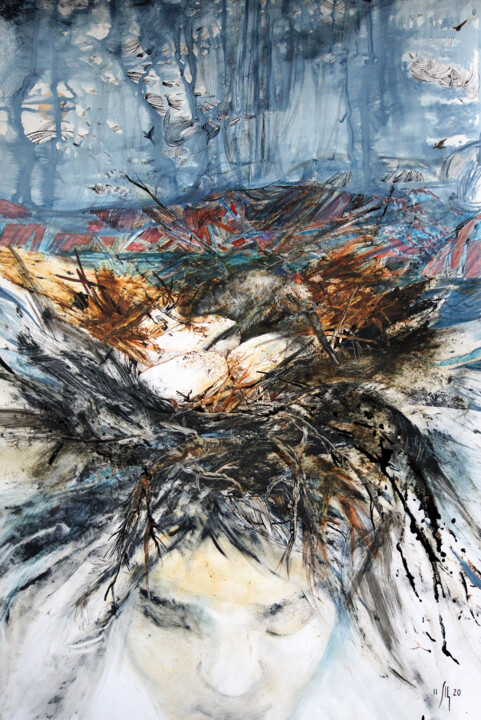 To live in your head - original genre graphics 绘画, 24x16.1 in