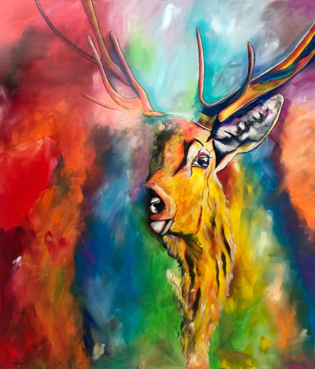 Painting titled "in the fog II" by Sabrina Seck, Original Artwork, Acrylic