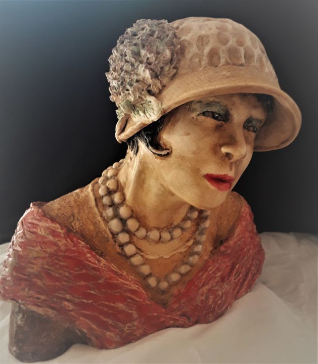 Sculpture titled "Coco" by Jean-Louis Marino, Original Artwork, Terra cotta