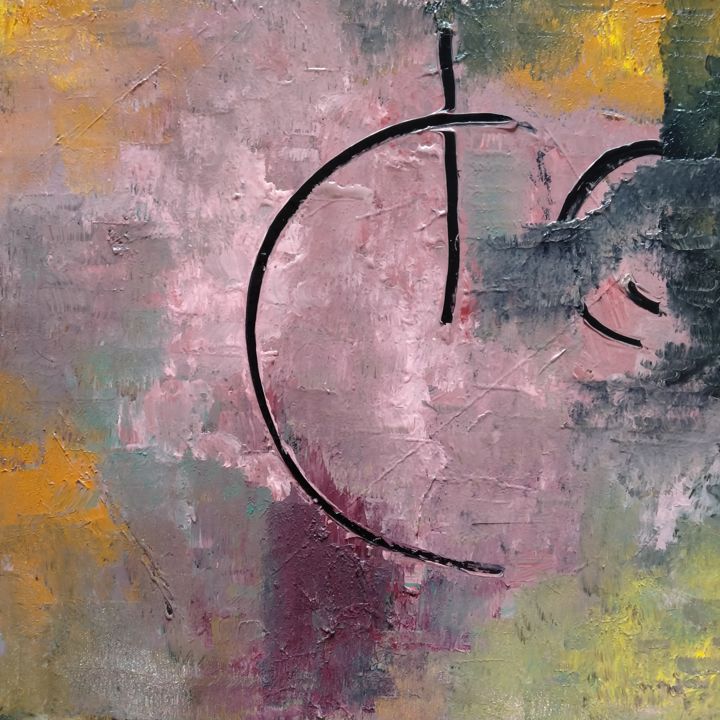 Painting titled "Moving on" by Atignas Art, Original Artwork, Oil Mounted on Wood Panel