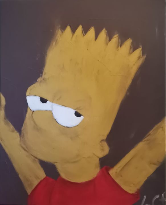 Bart Simpson (acrílico sobre tela, LxA 40X50) 图画, 19.7x15.8 in