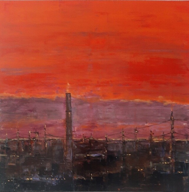Paysage Industriel 绘画, 31.5x31.5 in