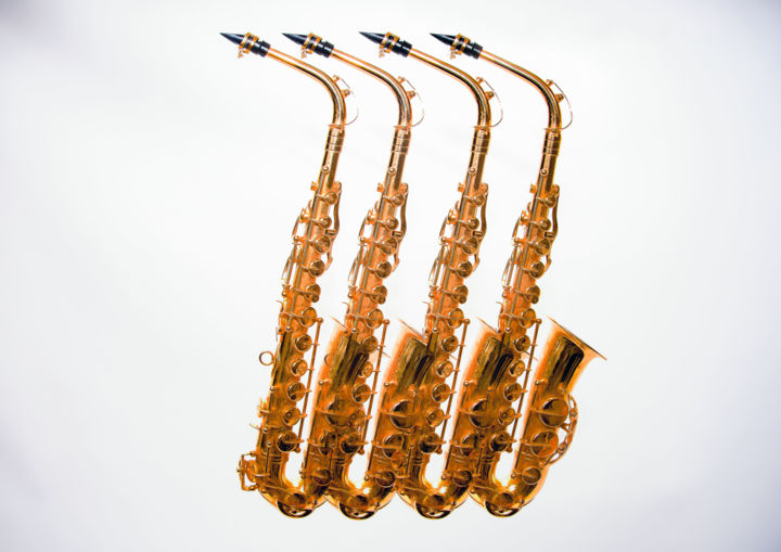 Photographie intitulée "QUATUOR DE SAXOPHONE" par Blaise Lavenex, Œuvre d'art originale, Photographie manipulée