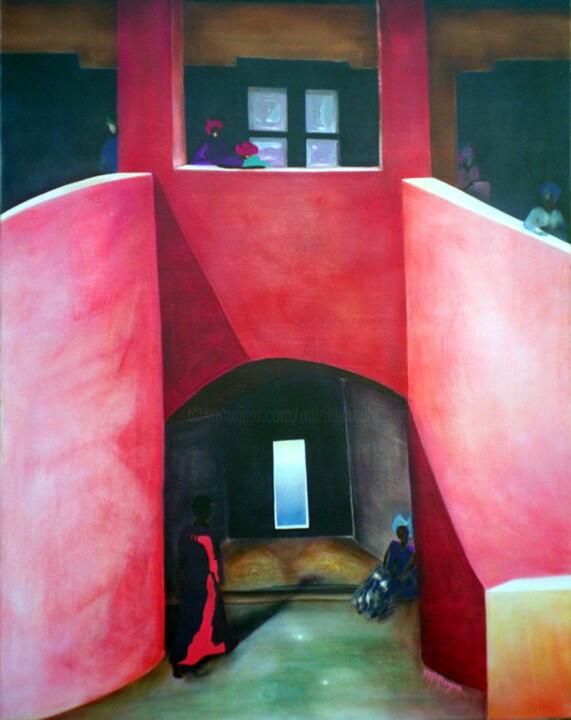 "Pourtant La Vie" 绘画, 36.2x28.7 in