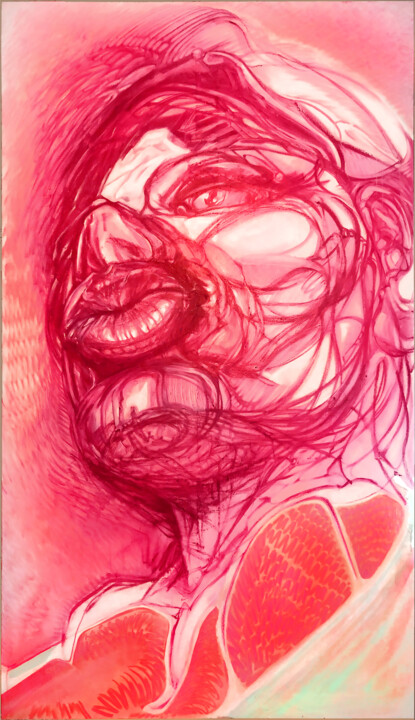 Peinture intitulée "" L'Anatomie du Cou…" par Grégory Dreyfus, Œuvre d'art originale, Huile Monté sur Châssis en bois