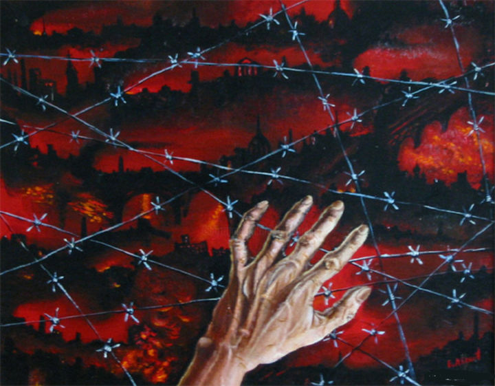 The Wire. Проволока 绘画, 15.4x19.7 in