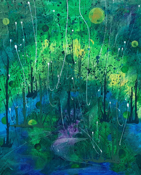Emerald Forest 绘画, 19.7x15.8 in