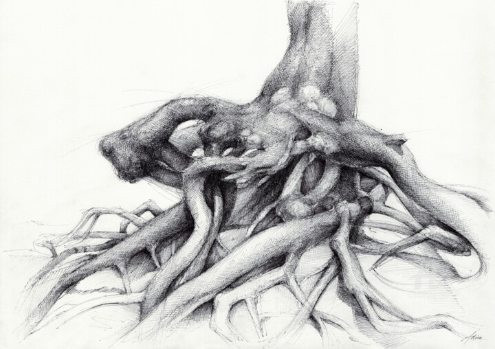 제목이 "Graceful root in th…"인 그림 Adriana Mueller로, 원작, 잉크