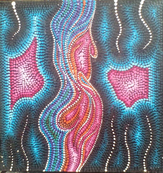 Painting titled "Abstract Nude" by Ahmed Nisar, Original Artwork, Acrylic