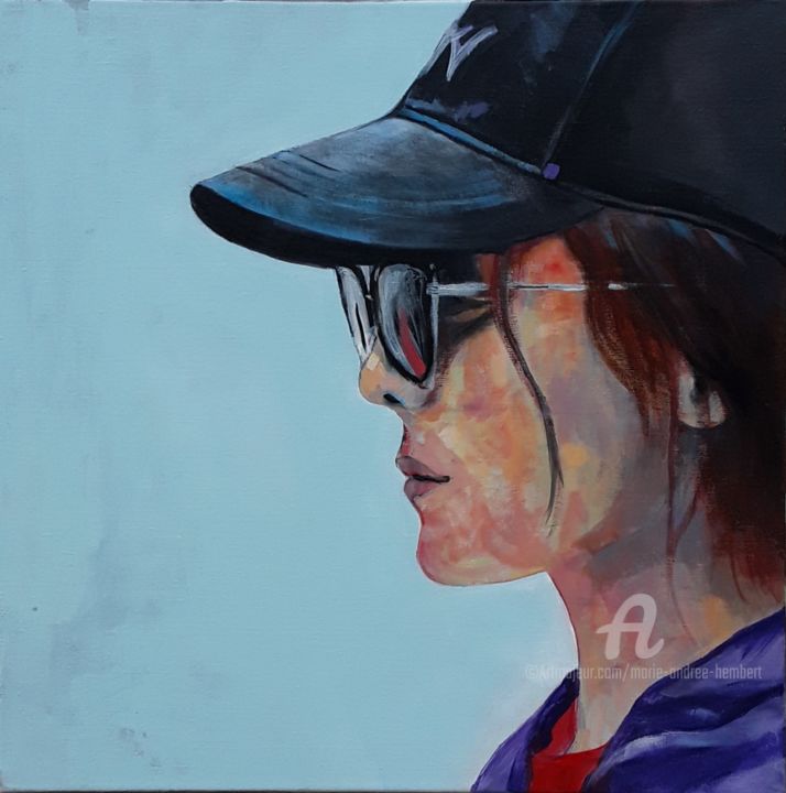Peinture intitulée "Linda" par Marie Andrée Hembert, Œuvre d'art originale, Acrylique Monté sur Châssis en bois