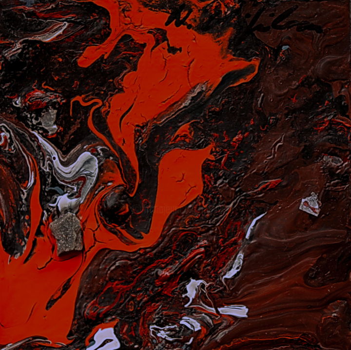 Peinture intitulée "Ita Est 1, 13x13" par Nathalia Chipilova, Œuvre d'art originale, Acrylique