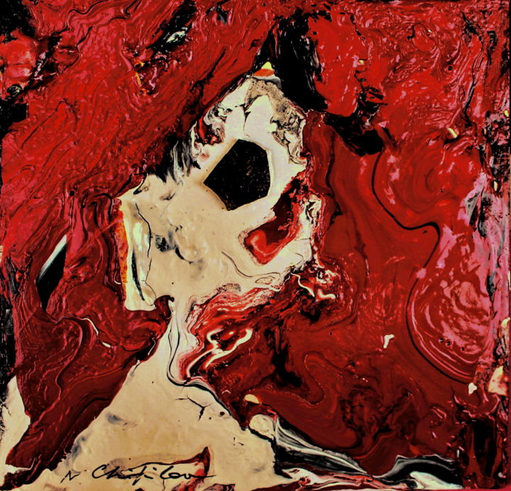Peinture intitulée "Volubilis 2, 20x20cm" par Nathalia Chipilova, Œuvre d'art originale, Acrylique