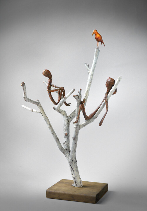 "Les Amis Sans Souci" 雕塑, 21.7x13.8 in
