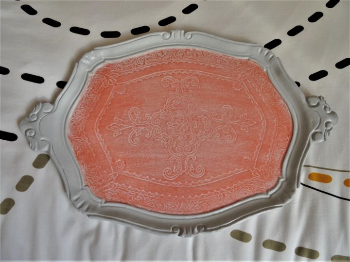 Design intitulée "Plateau de service,…" par Lin-Et-Patine, Œuvre d'art originale, Art de la table