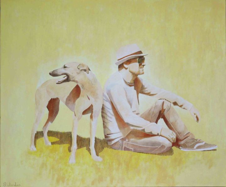 Painting titled "' Sniffin the Wind…" by Steve Jordan, Original Artwork, Acrylic