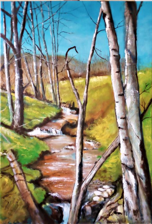 Peinture intitulée "Approche printanièr…" par Patrick Nevoso, Œuvre d'art originale, Huile