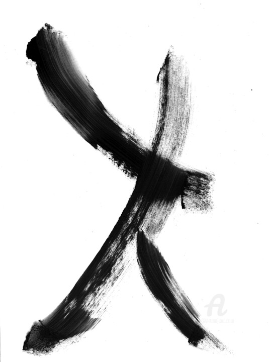 「Black white abstrac…」というタイトルの描画 Anastasia Vasilyevaによって, オリジナルのアートワーク, アクリル