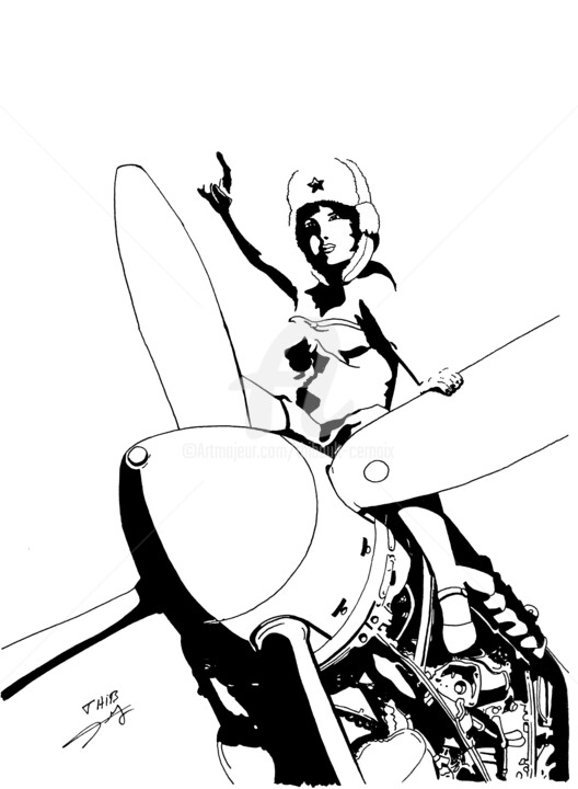 Russian girl 图画, 16.1x13.4 in