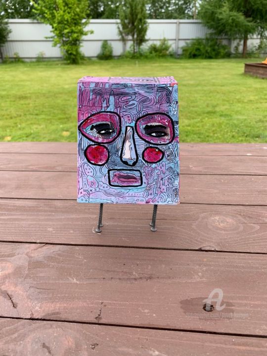 Sculpture titled "Wood human #23" by Pavel Kuragin, Original Artwork, Acrylic