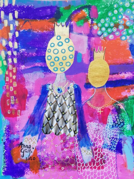 Les princesses au carnaval 绘画, 7.5x5.7 in