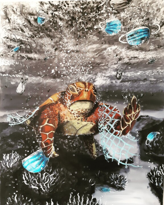 Peinture intitulée "Fashion victim" par Kevin Bardin, Œuvre d'art originale, Acrylique