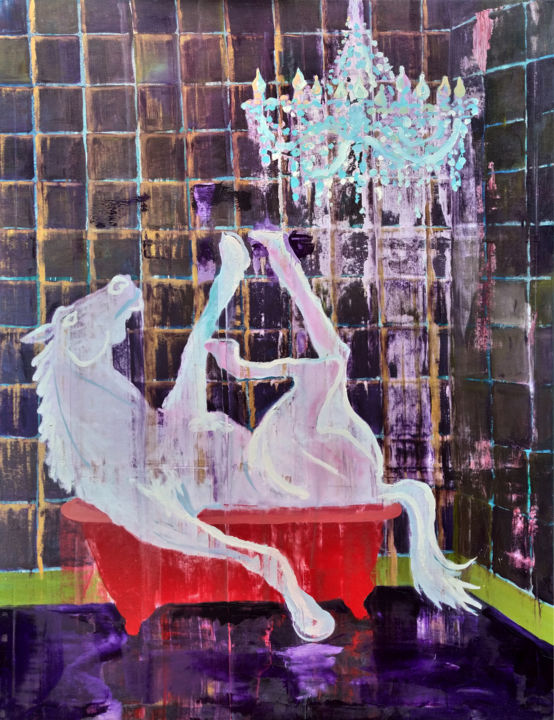 White Knight 绘画, 51.2x39.4 in