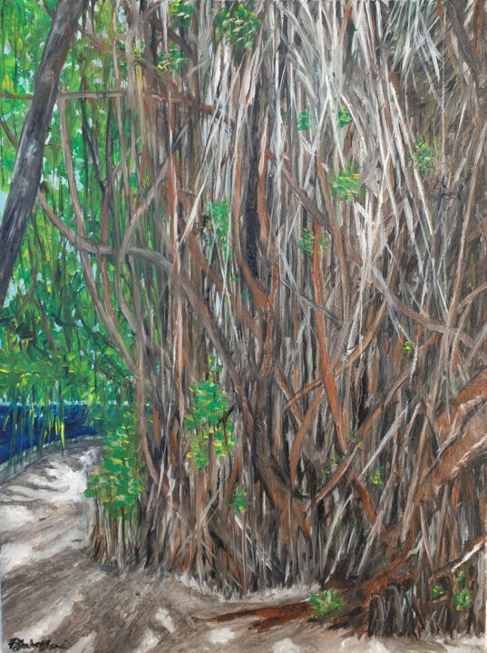 Painting titled "Deep roots" by Fatima Yg, Original Artwork, Oil