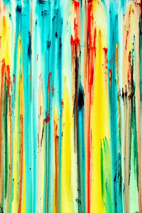 Painting titled "A Crush on Color (#…" by Carla Sá Fernandes, Original Artwork, Acrylic Mounted on Wood Stretcher frame