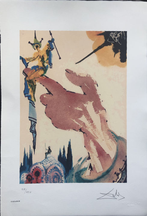 Salvador Dalì - Il mago sul dito INTERGRAFICA SRL 56X38 印花与版画, 22.1x15 in