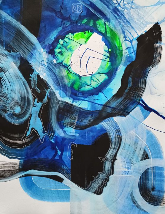 Disegno intitolato "The speed of light…" da Victoria Golovina, Opera d'arte originale, Inchiostro