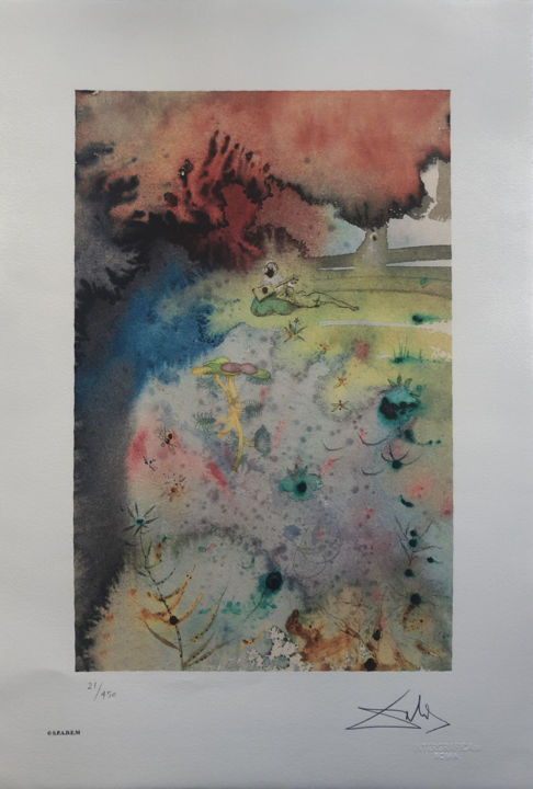 Salvador Dalì - Arabo che suona INTERGRAFICA SRL 56X38 印花与版画, 22.1x15 in