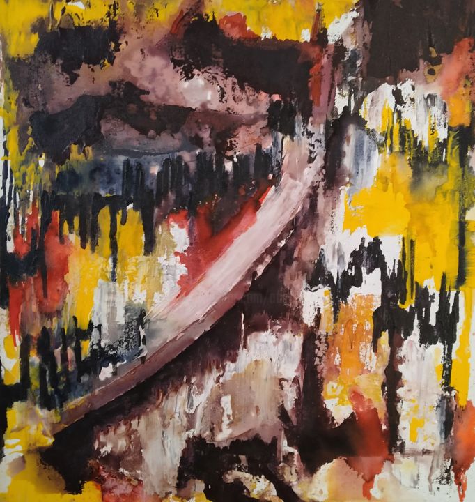 Painting titled "Madness" by Atignas Art, Original Artwork, Acrylic Mounted on Wood Panel