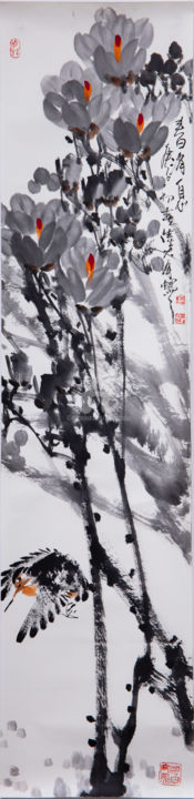 Painting titled "Spring message 春消息…" by Dayou Lu, Original Artwork, Pigments