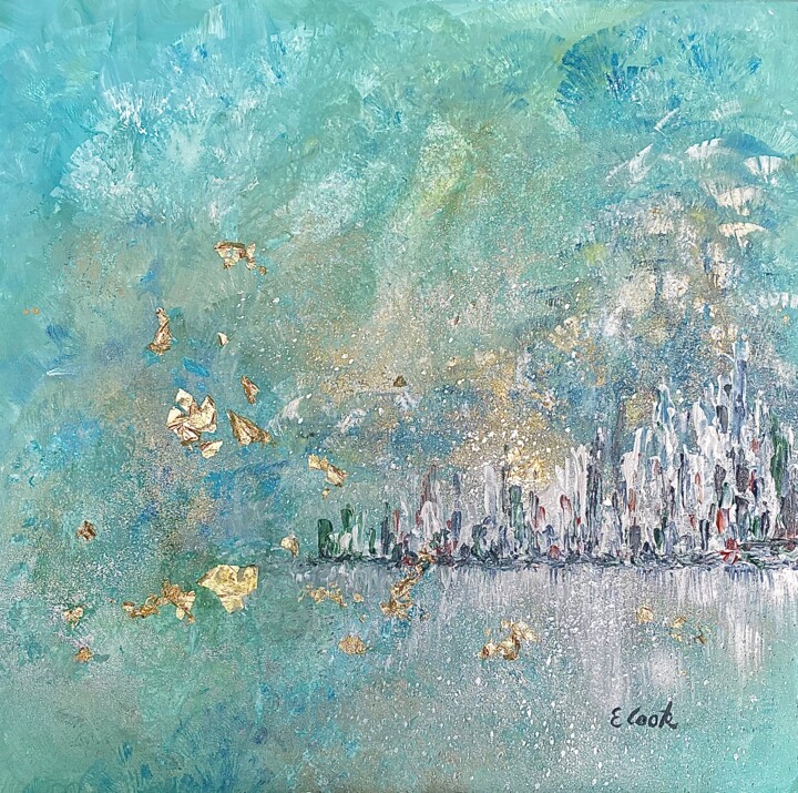 Peinture intitulée "Utopian Mirage" par Elisa Cook Benbassat Bassat, Œuvre d'art originale, Acrylique