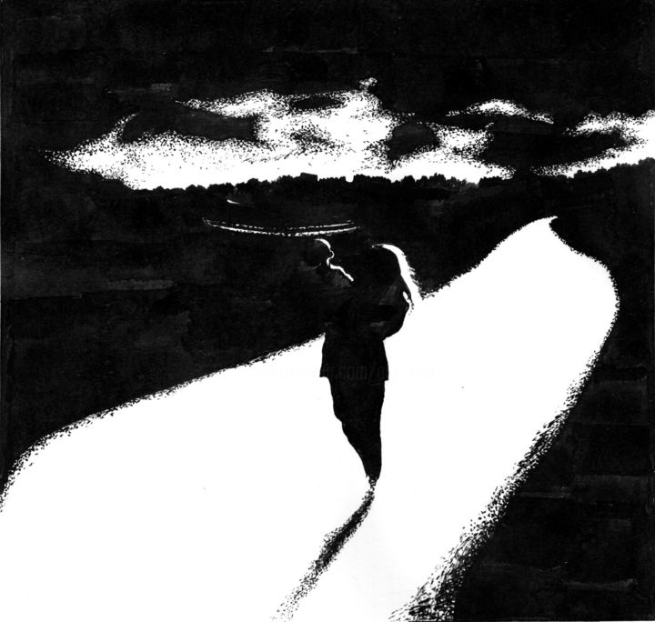On the Road. На дороге 图画, 6.3x6.7 in