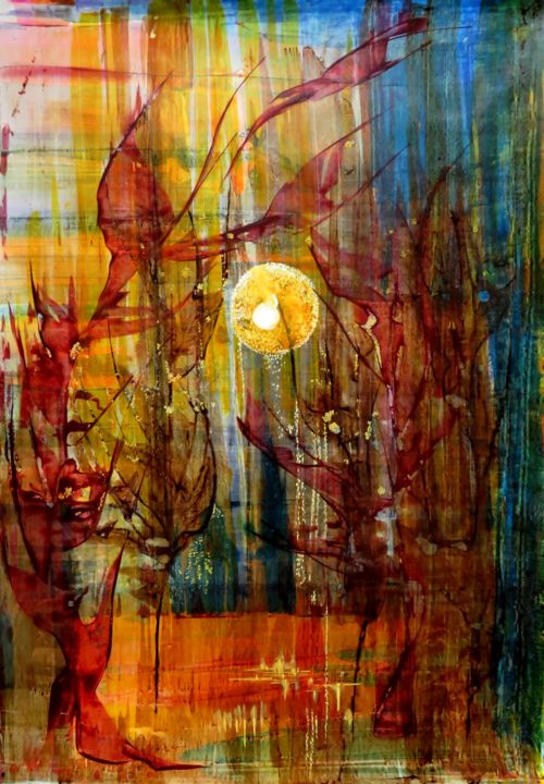 Peinture intitulée "Légende d'automne -…" par Clau Redier-Clément, Œuvre d'art originale, Encre