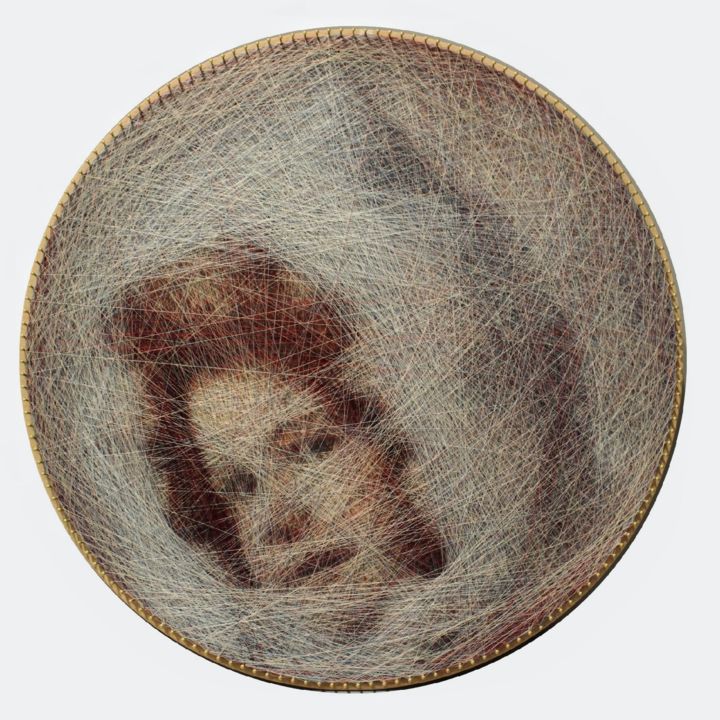 Textielkunst getiteld "Lea Snowflake" door Ani & Andrew Abakumovs, Origineel Kunstwerk, Draad