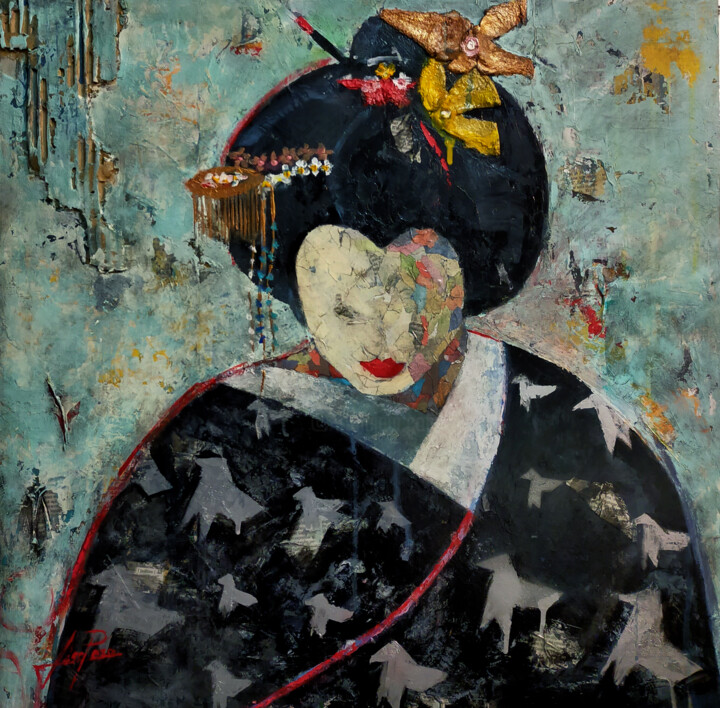SERIE GEISHA 00023 绘画, 23.6x23.6 in