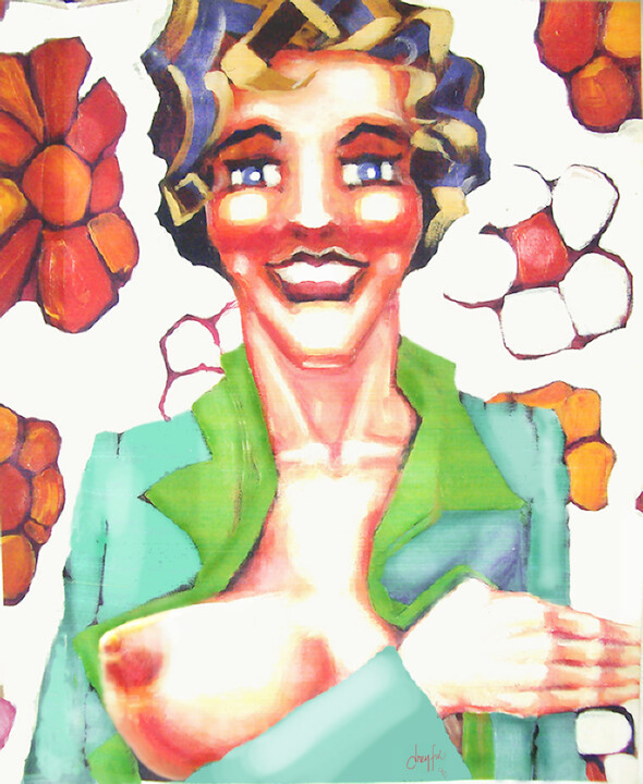 Peinture intitulée "" MARGUERITE N°8A -…" par Grégory Dreyfus, Œuvre d'art originale, Acrylique Monté sur Châssis en bois