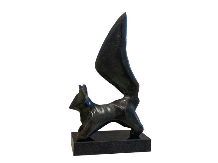 Squirrel 2. 雕塑, 10.2x4.7 in