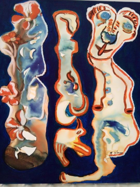 Pittura intitolato "RELATION" da Michele Glaize, Opera d'arte originale, Acrilico
