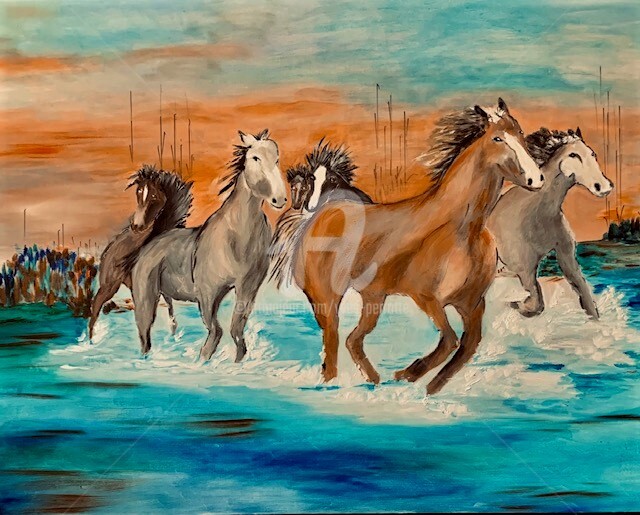 Chevauchéé Camarguaise 绘画, 23x32.1 in