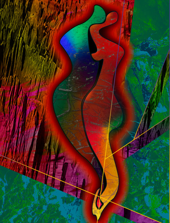 experiment.5.b.9.2 (lovers) 绘画, 24x18 in