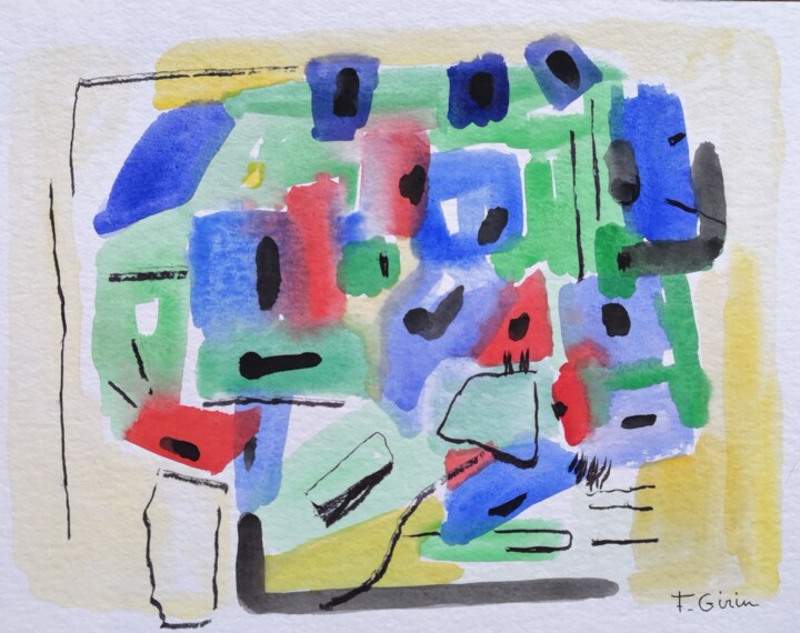Peinture intitulée "Paradoxe" par Frédérique Girin, Œuvre d'art originale, Aquarelle Monté sur Verre