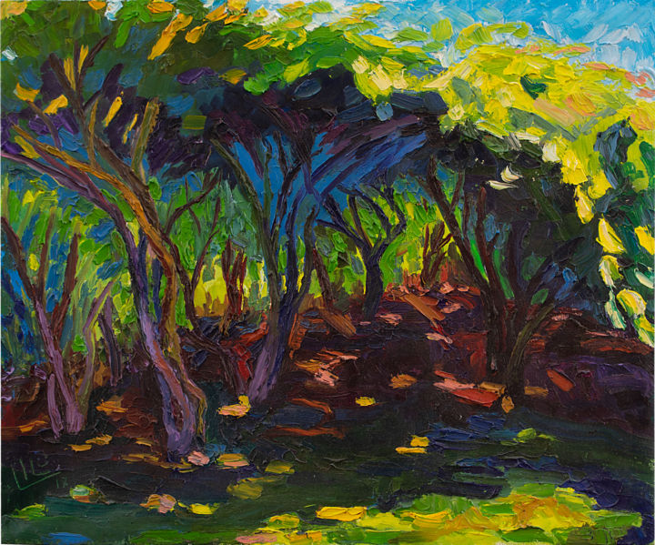 "In The Shade Of Tre…" başlıklı Tablo Lilit Vardanyan tarafından, Orijinal sanat, Petrol